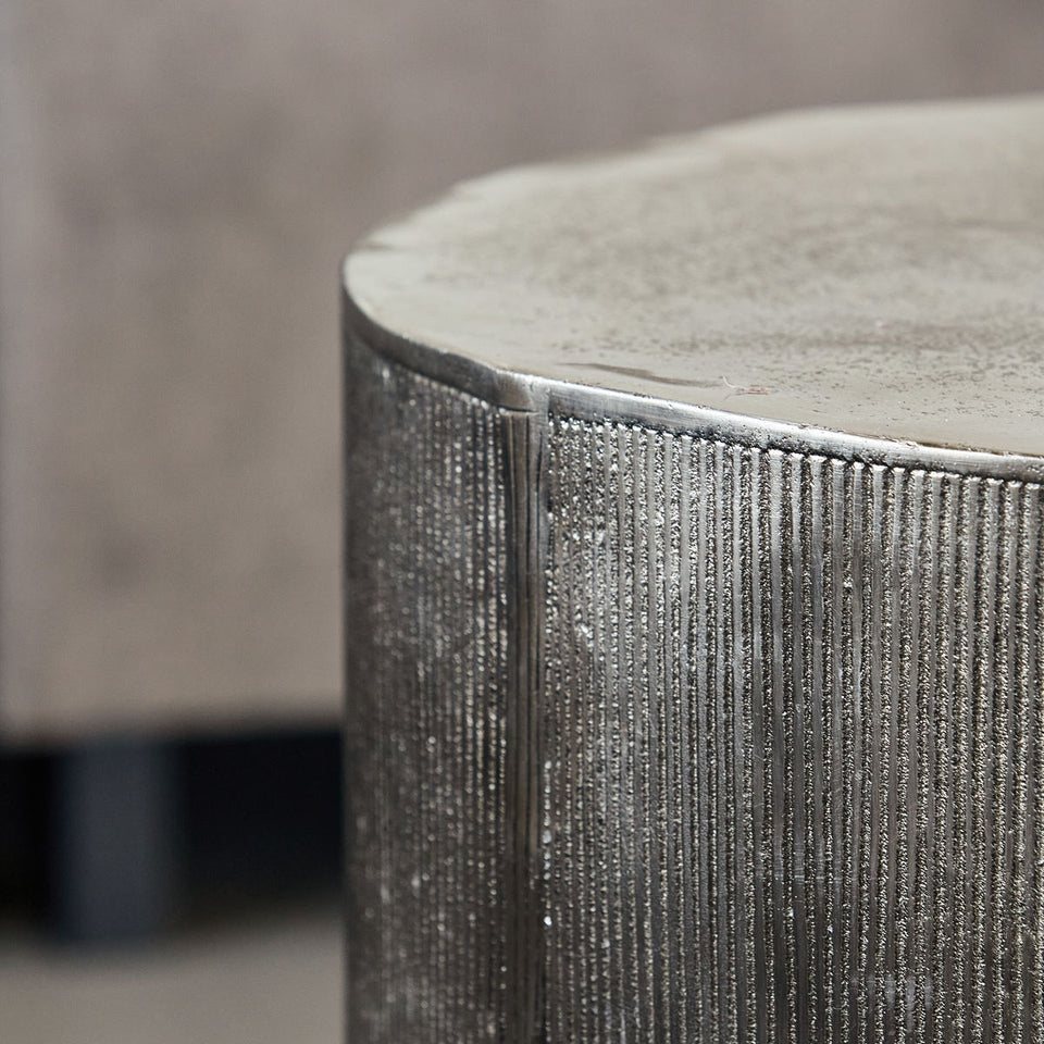 House Doctor Couchtisch Rota, Gebürstetes Silber