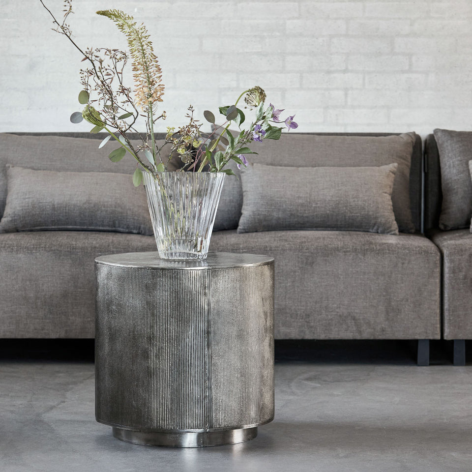 House Doctor Couchtisch Rota, Gebürstetes Silber, 50 x 50