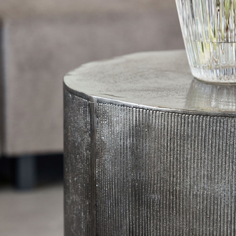 House Doctor Couchtisch Rota, Gebürstetes Silber, 50 x 50