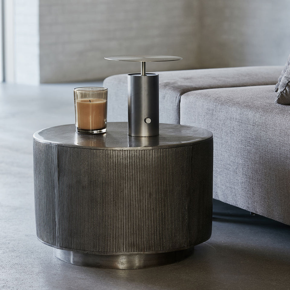 House Doctor Couchtisch Rota, Gebürstetes Silber