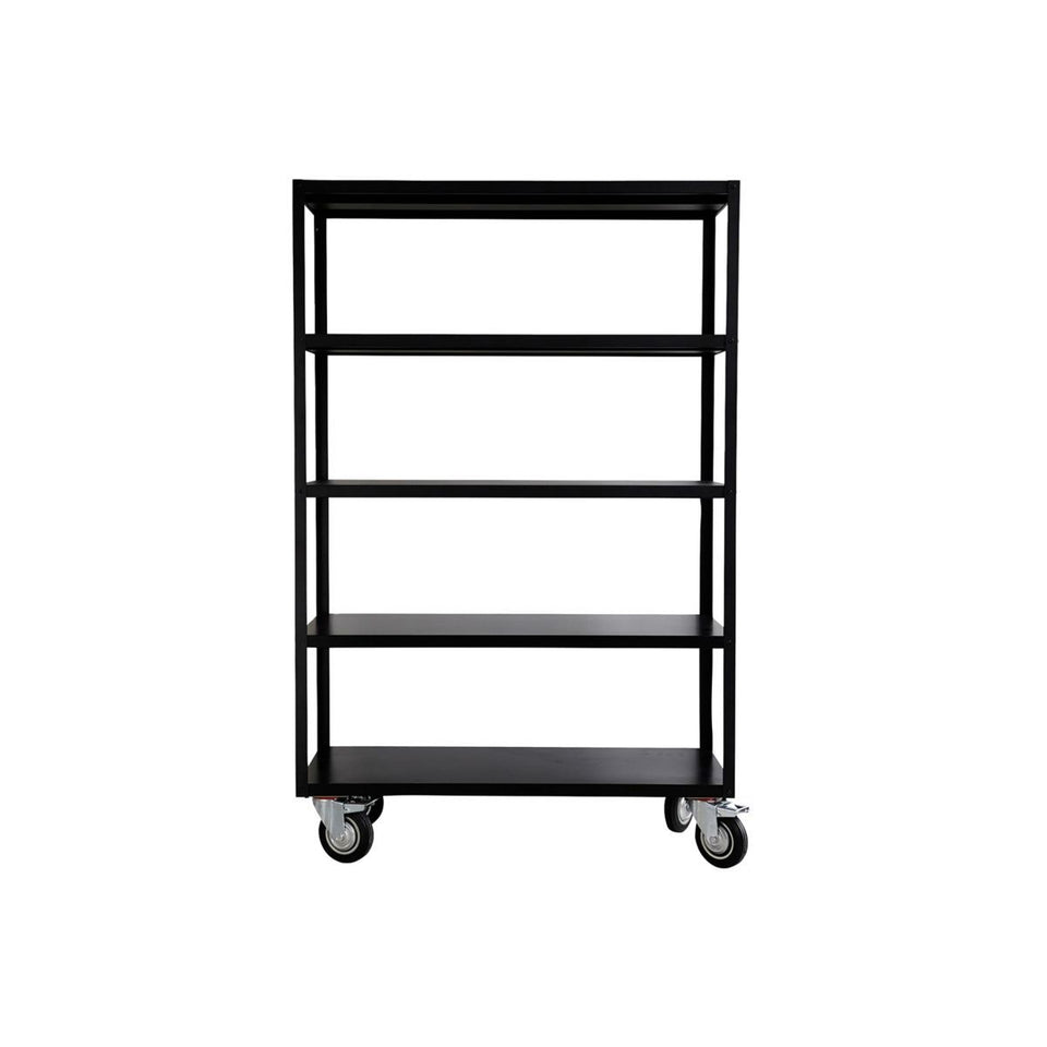 House Doctor Regal mit 4 Rollen, Trolley, Mattschwarz