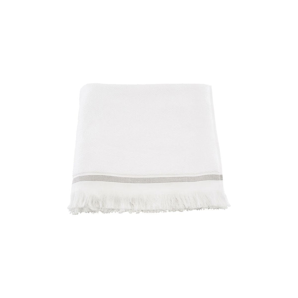 Meraki Handtuch, 70x140 cm, Weiß mit grauen Streifen