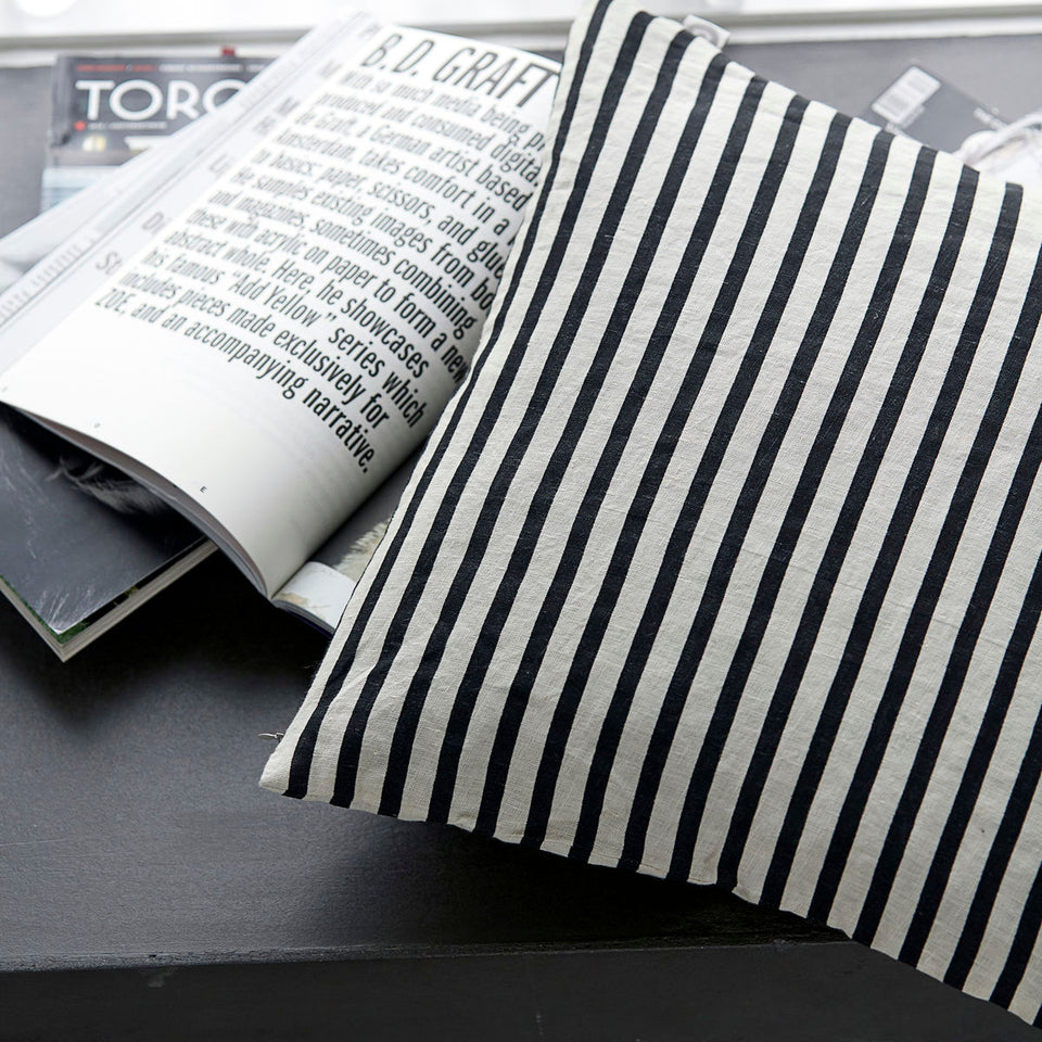 House Doctor Kissenbezug, Stripe, Schwarz/Grau